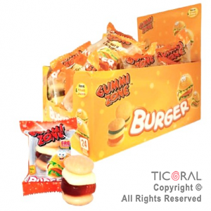 GOLO GOMA GOMITAS GUMMI ZONE BURGER HAMBURGUESA 9 GRS X 24 UNIDADES x 1